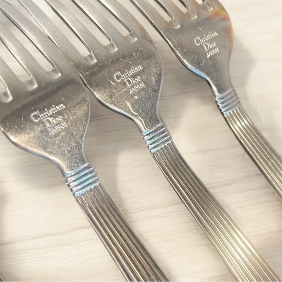 Christian Dior Gaudron Stainless Steel Dinner 4 Forks and 4 Knives - Picture 2 of 5